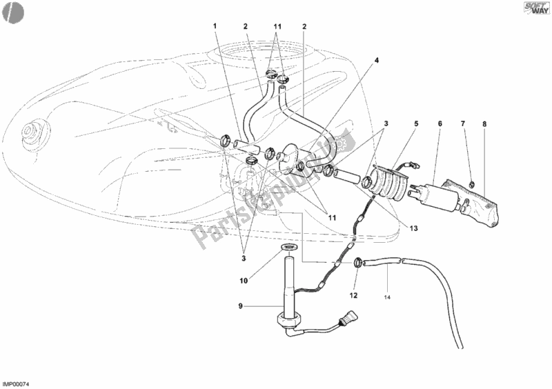 Wszystkie części do Pompa Paliwowa Ducati Supersport 800 SS USA 2005